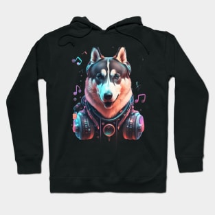 Music lover Siberian husky Hoodie